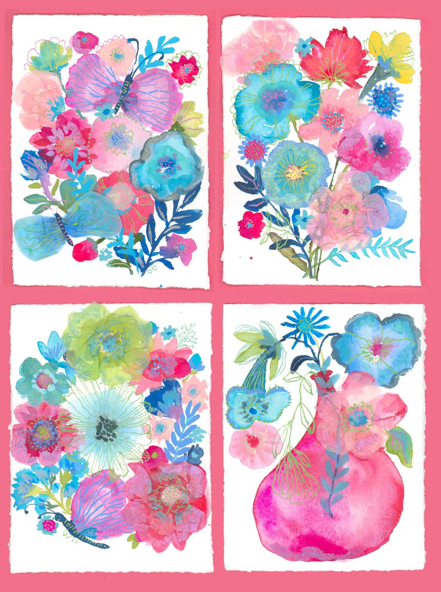 z Mini Florals-Set of 4