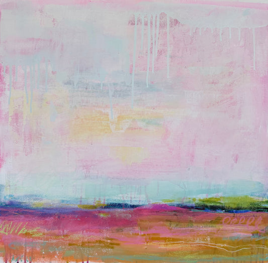 A Lovely Shade of Sky- Original Abstract Landscape Oil Painting on Canvas