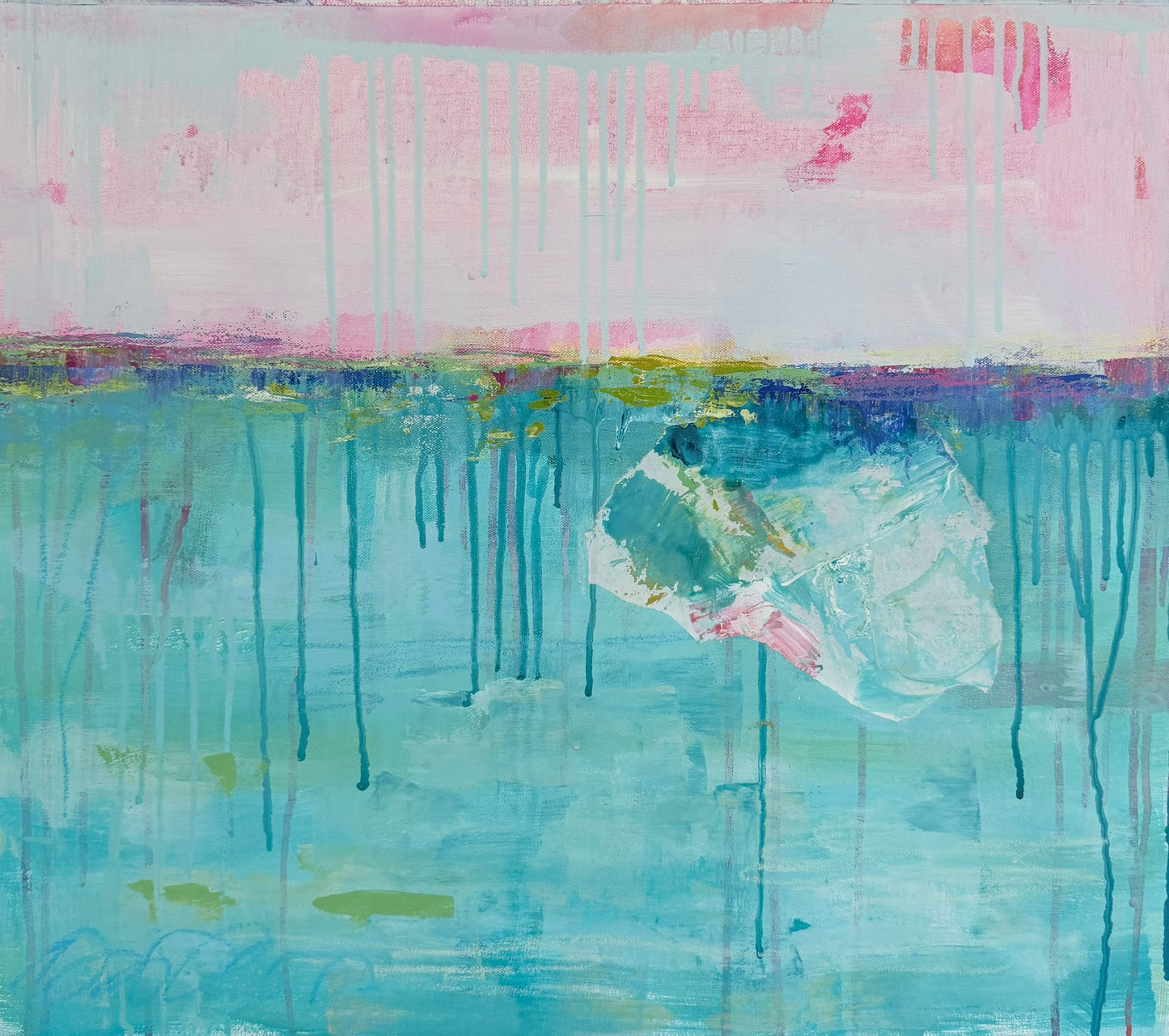 Into the sea- Original Abstract Landscape Oil Painting on Canvas