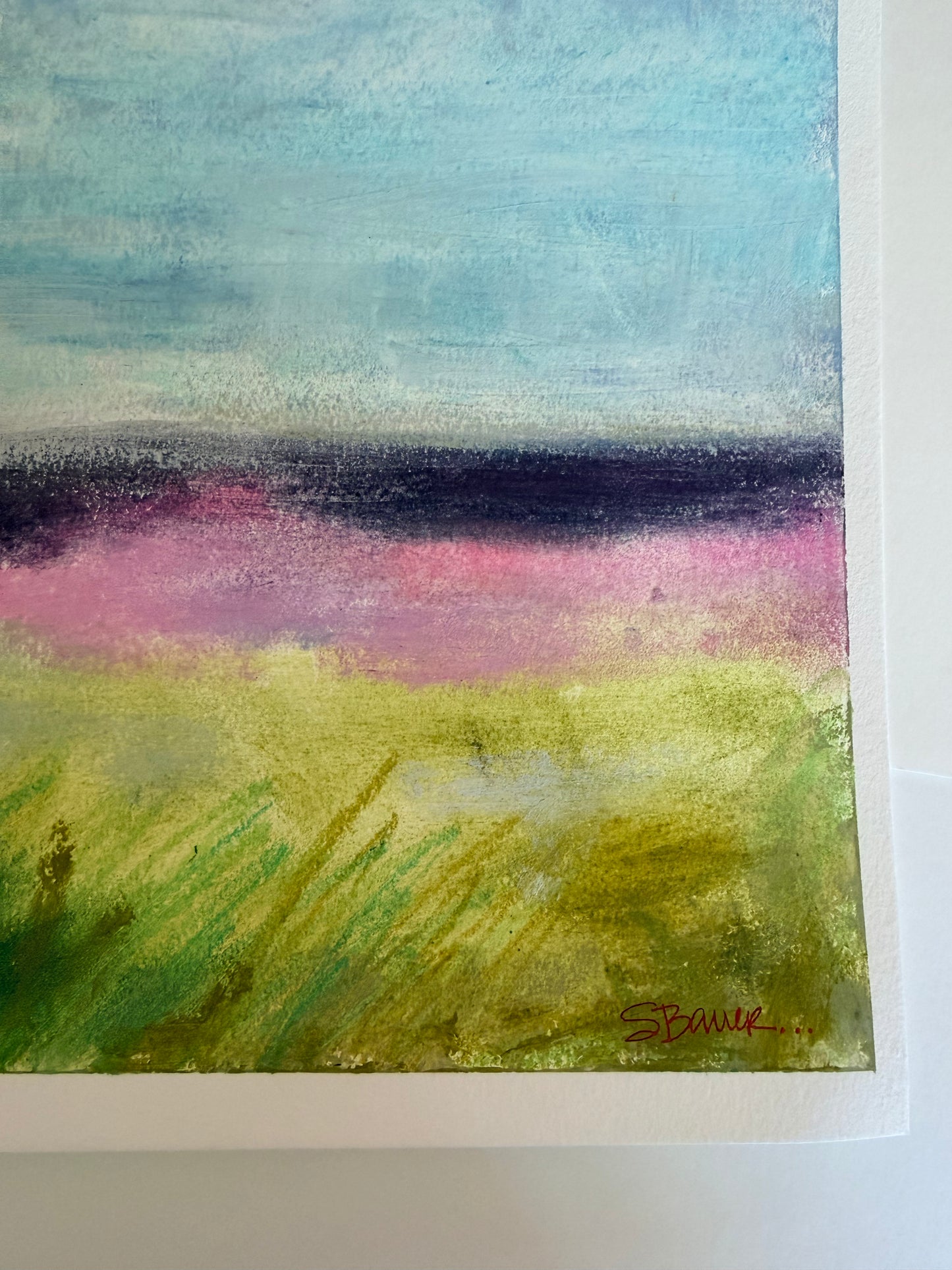 Fore Grasses Original Abstract Landscape Painting on Oil Paper