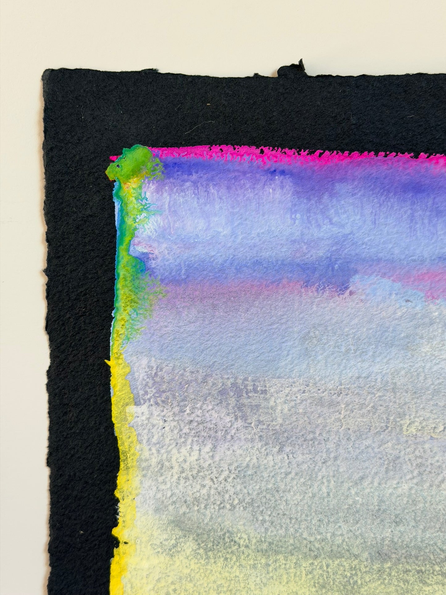 Beyond water - Original Abstract Landscape Painting on Handmade Paper