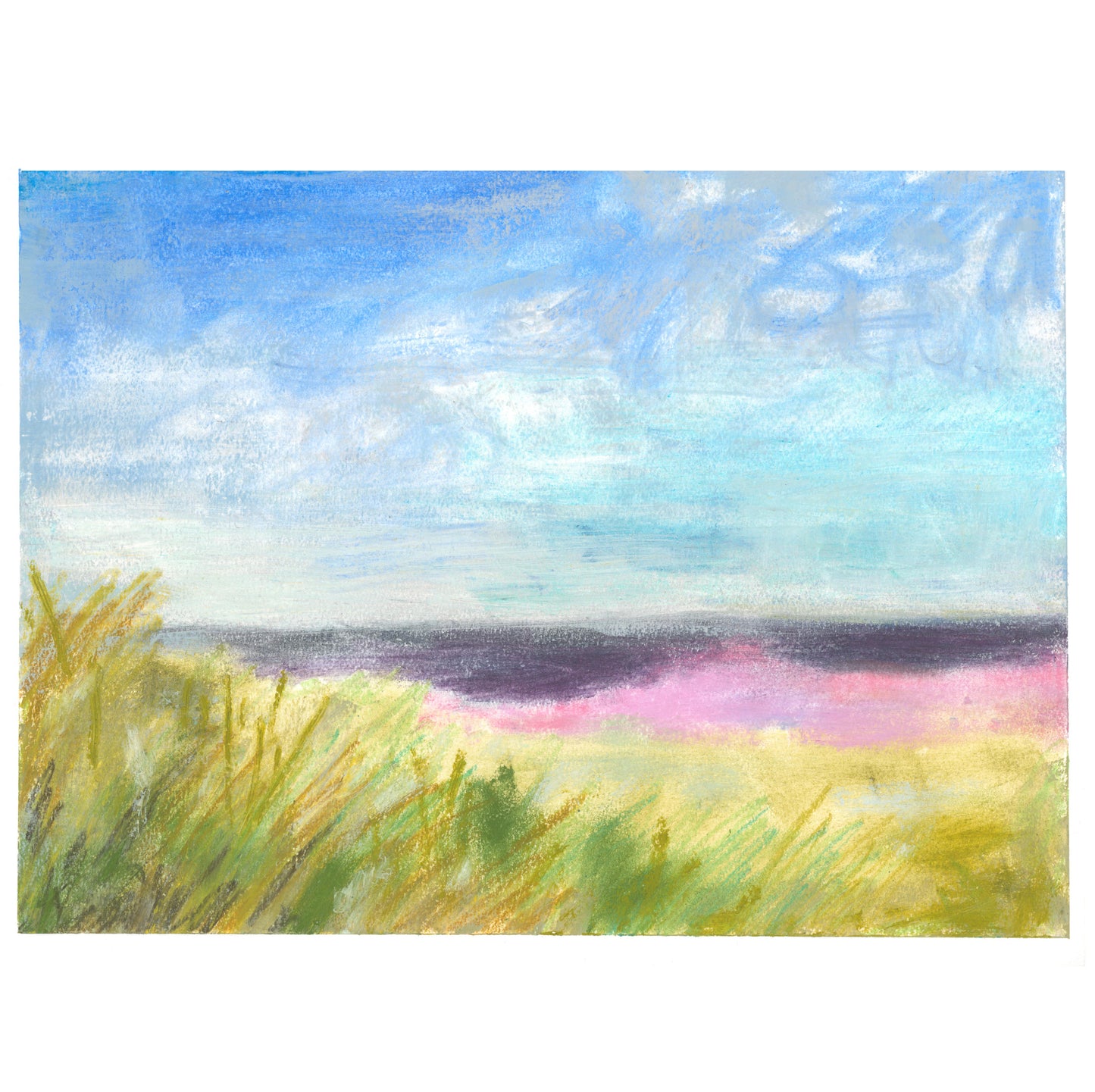 Fore Grasses Original Abstract Landscape Painting on Oil Paper
