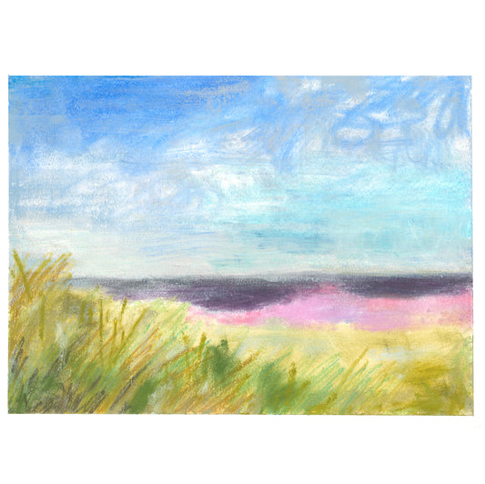 Fore Grasses Original Abstract Landscape Painting on Oil Paper