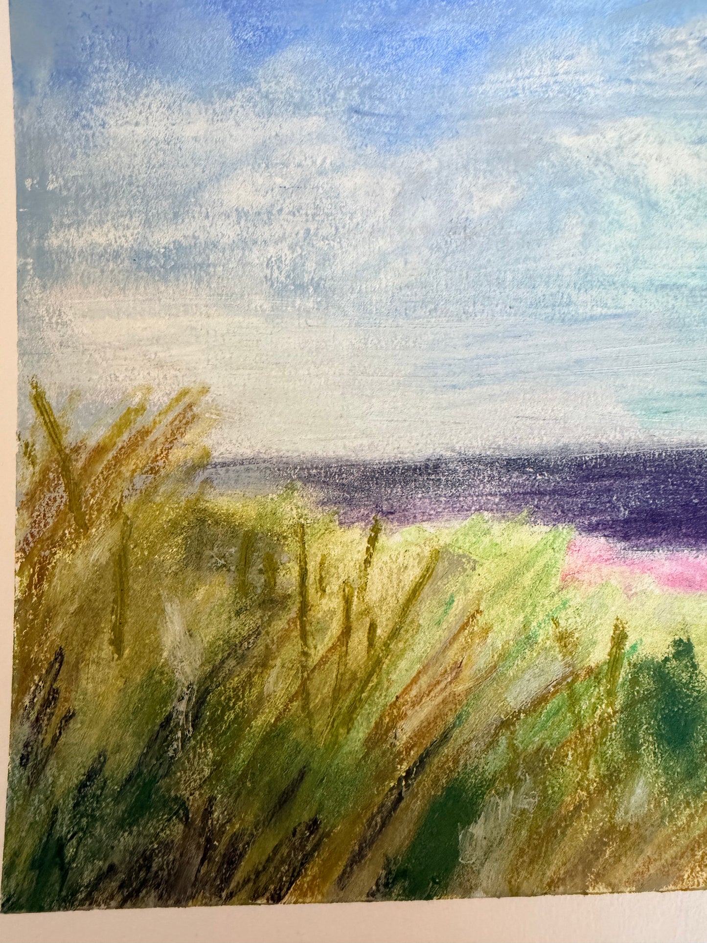 Fore Grasses Original Abstract Landscape Painting on Oil Paper