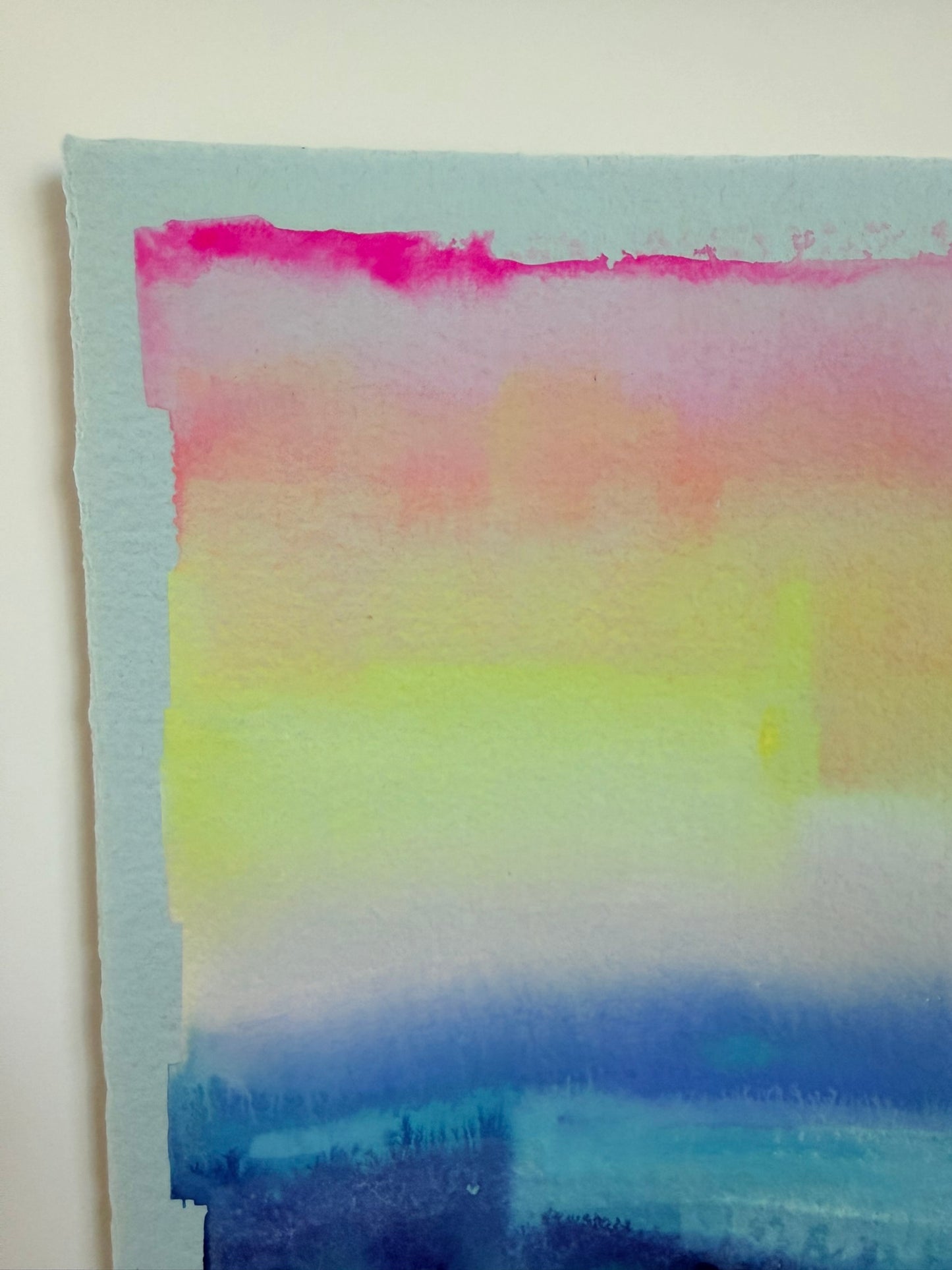 detail ofColorful watercolor painting on a textured surface