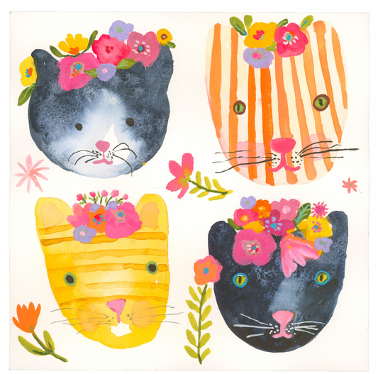 Cats in Floral hats!