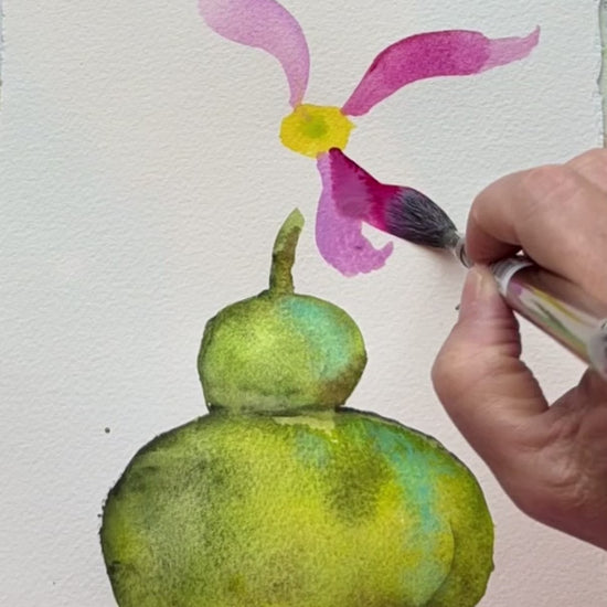video of blooming cactus being painted