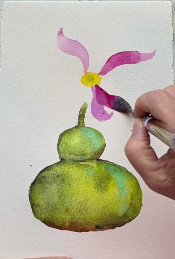 video of blooming cactus being painted